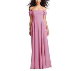 Dessy Collection by Vivian Diamond Womens Pink Evening Dress Gown 14 NWT 3124